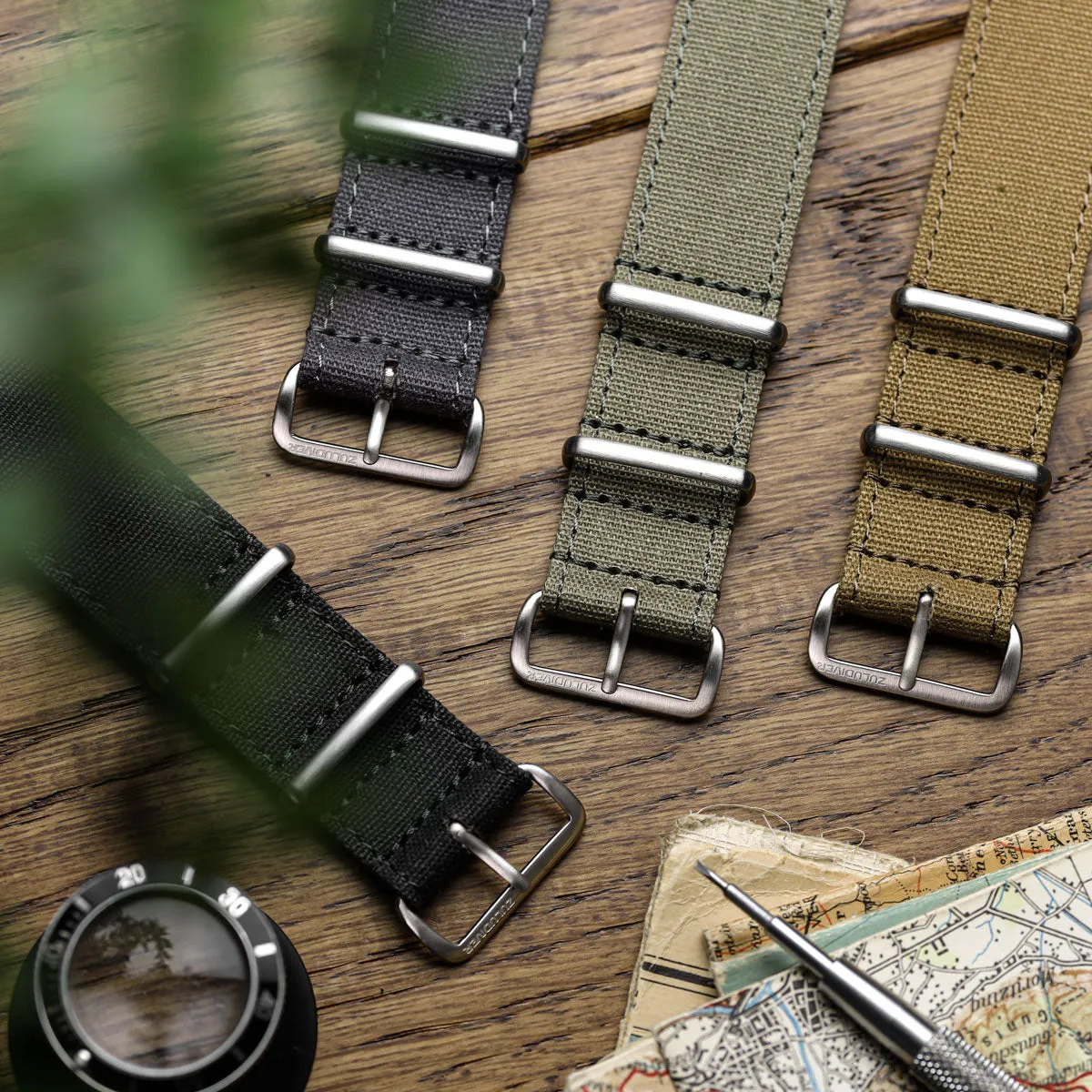 1973 British Military Watch Strap: WARRIOR CANVAS - Grey