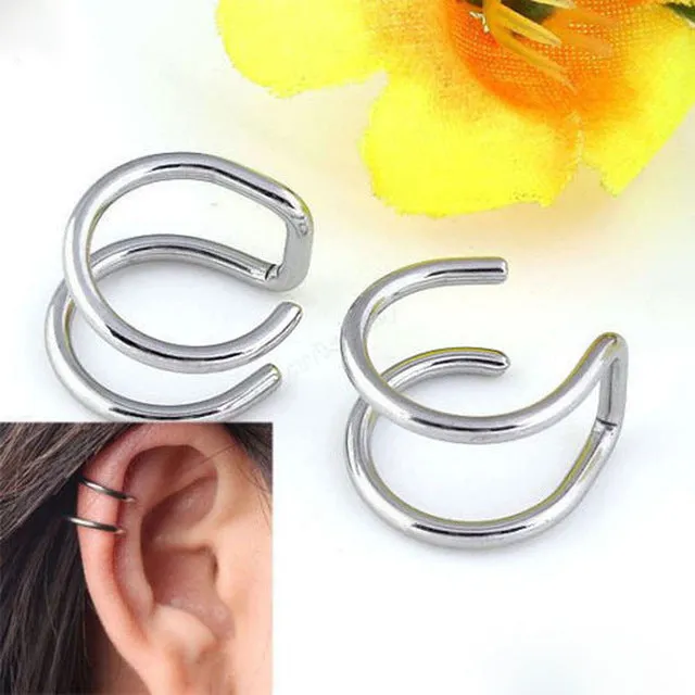 2 Pcs/set Punk Simple Ear Clip Cuff Wrap Earrings For Women Fashion Jewelry Clip-on Earrings Non-piercing Ear Cuff Eardrop