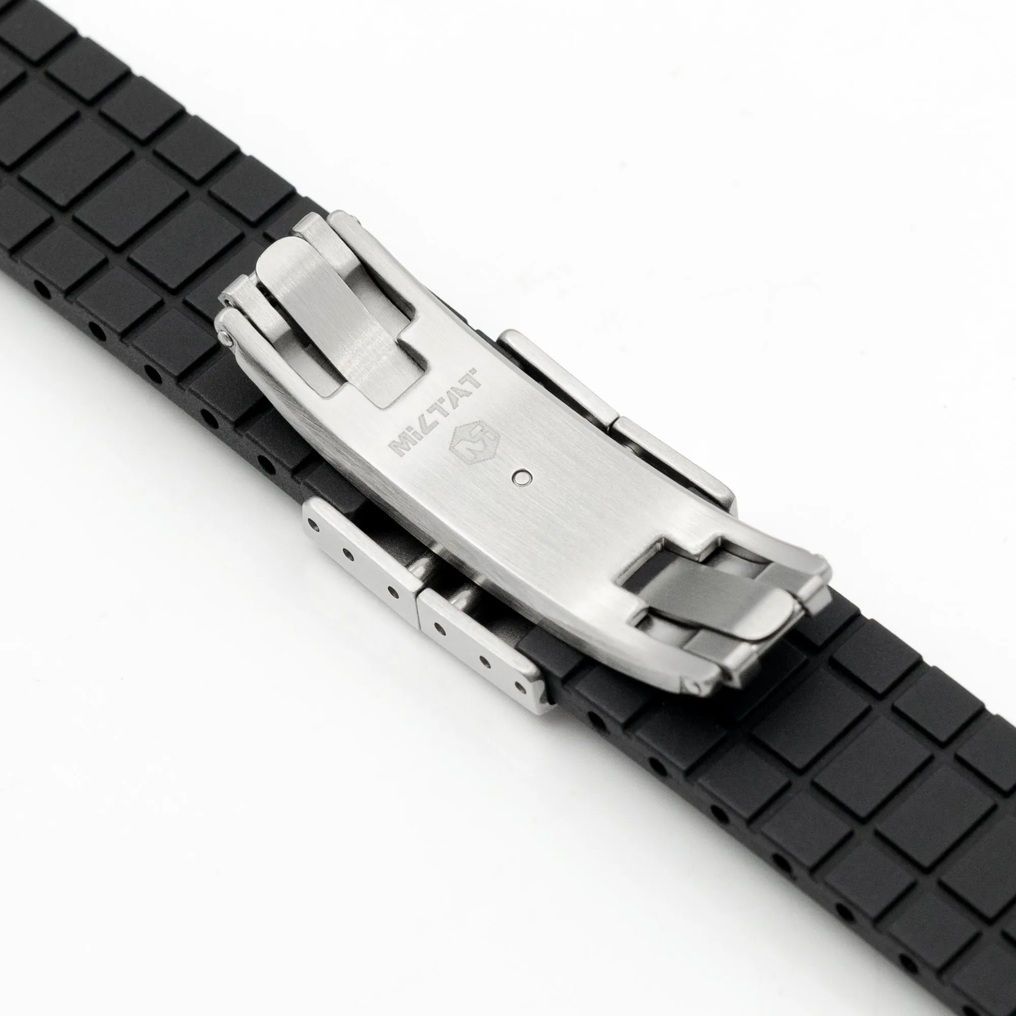 20mm Quick Release FKM28 Black FKM Rubber watch strap