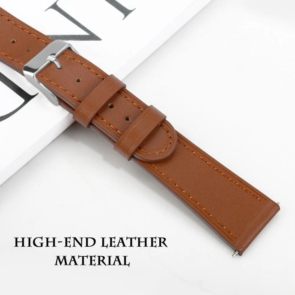 20mm Universal cowhide genuine leather watch strap - Brown