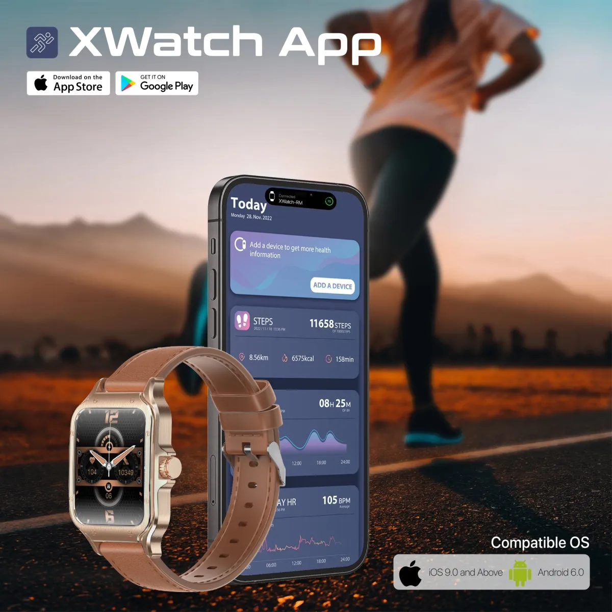 ActivLife™ Curved AMOLED Screen Smartwatch with BT Calling