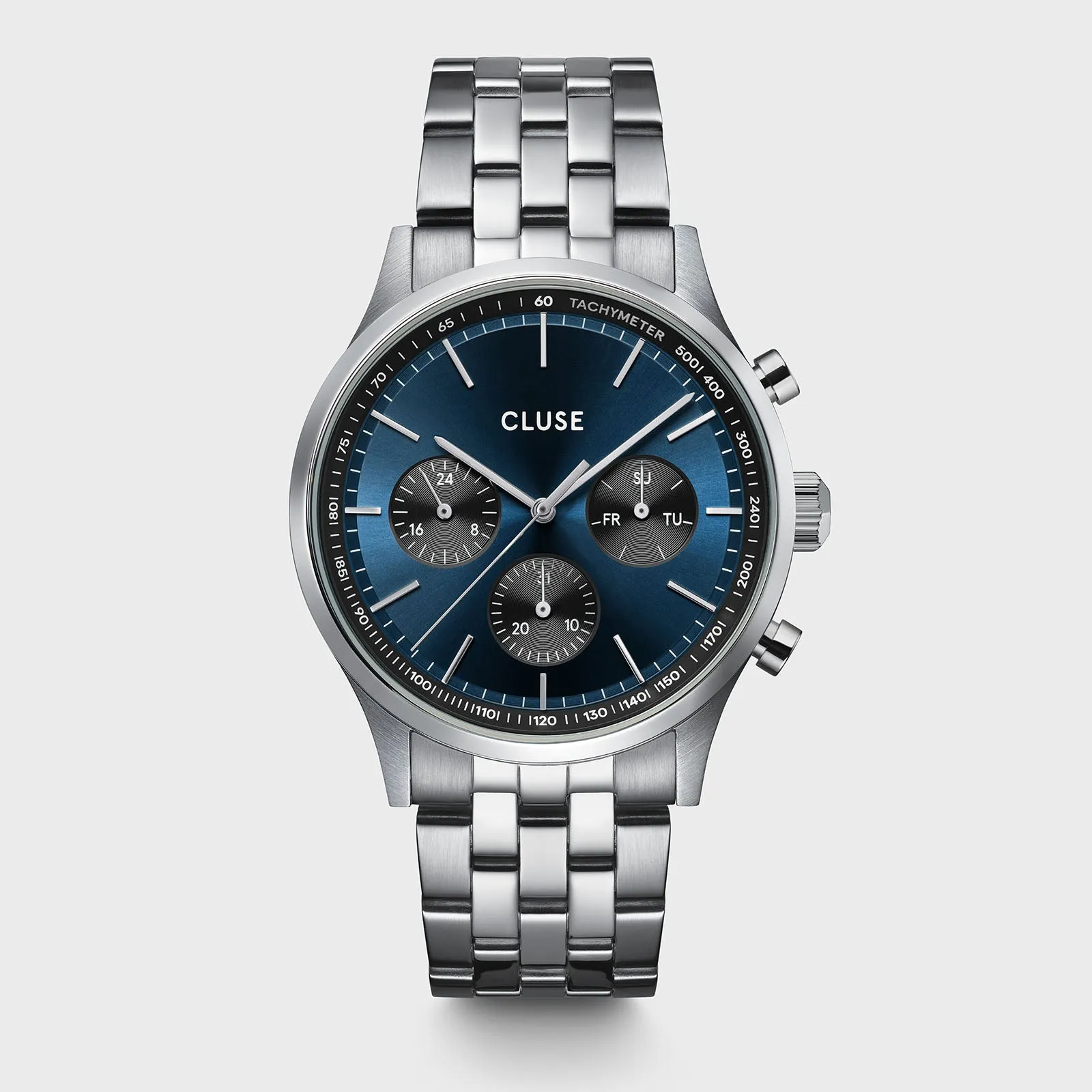 Anthéor Multifunction Watch Steel Blue and Black, Silver Colour