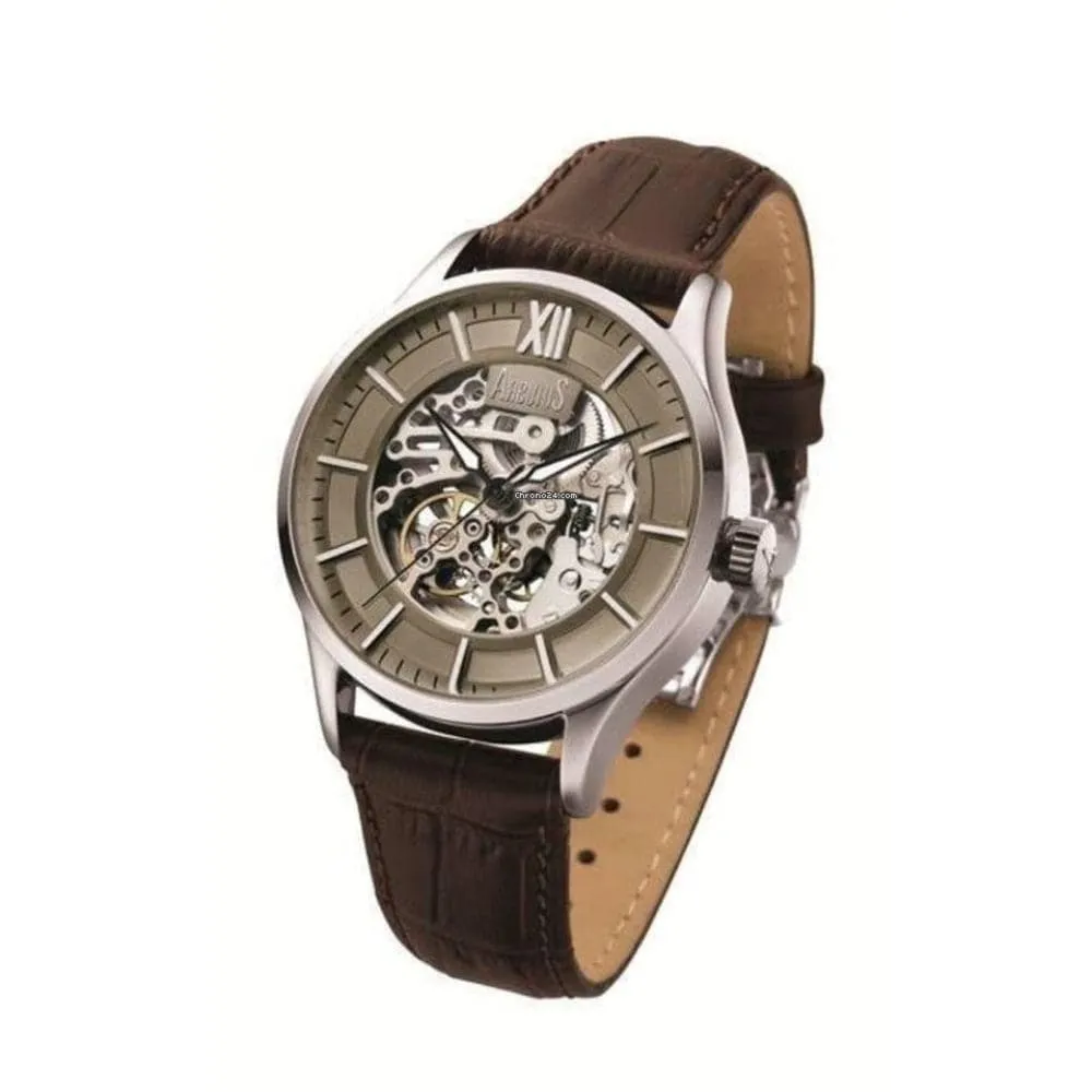 ARBUTUS AR901SFF ROTARY ROTARY SKELETON BROWN LEATHER MEN'S WATCH