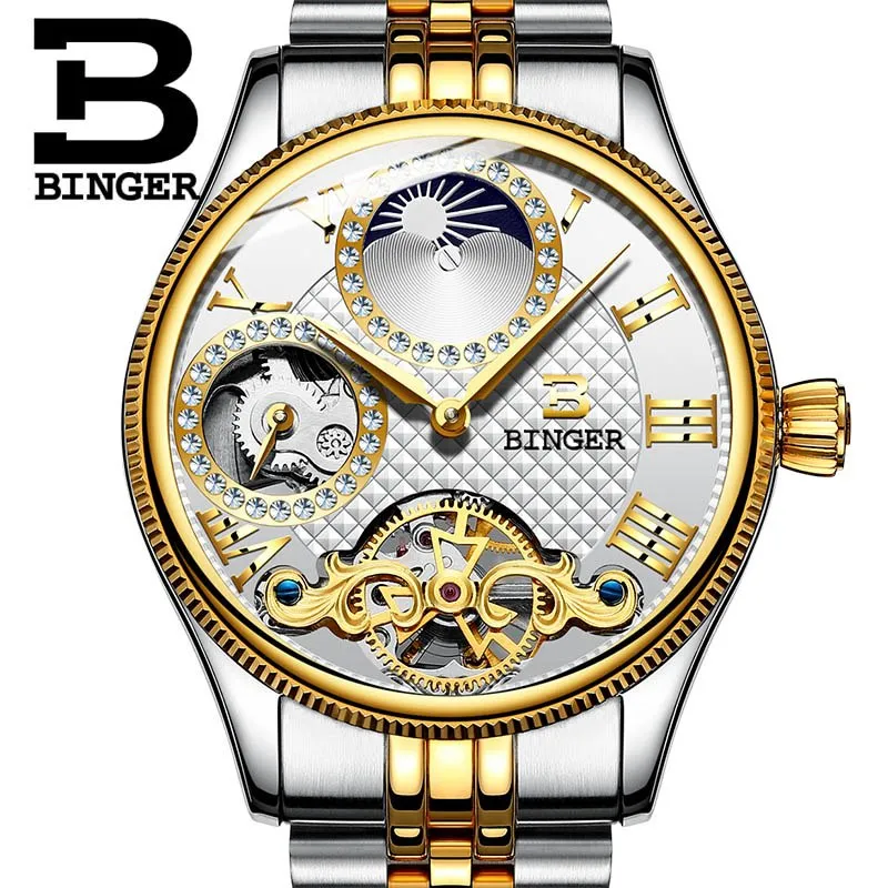 Binger Swiss Unique Mechanical Watch Men B 1175