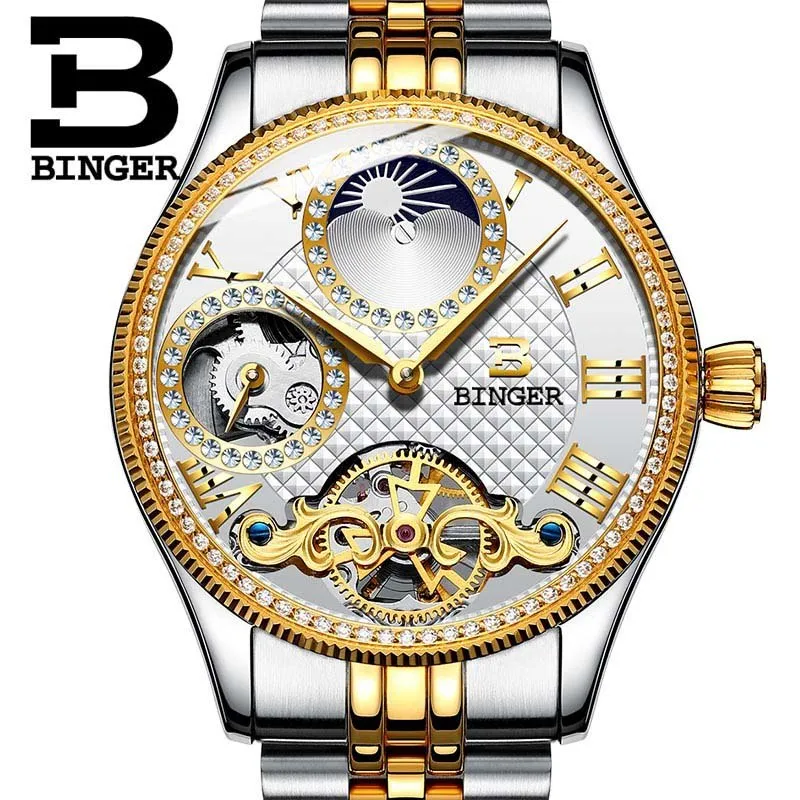 Binger Swiss Unique Mechanical Watch Men B 1175