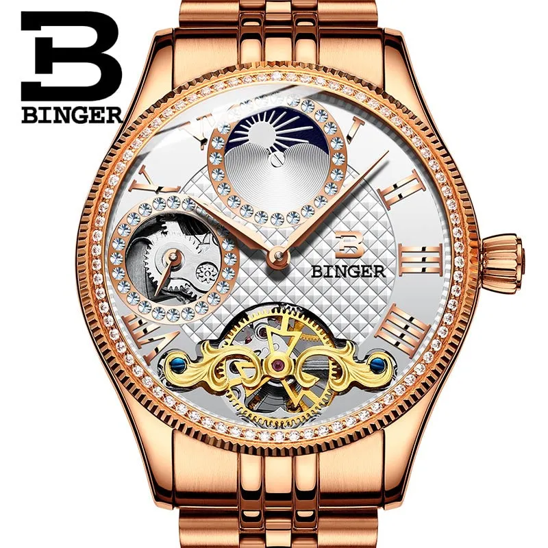 Binger Swiss Unique Mechanical Watch Men B 1175