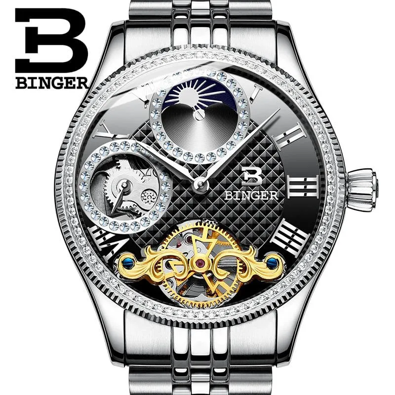 Binger Swiss Unique Mechanical Watch Men B 1175