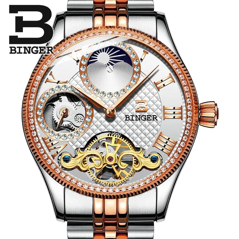 Binger Swiss Unique Mechanical Watch Men B 1175