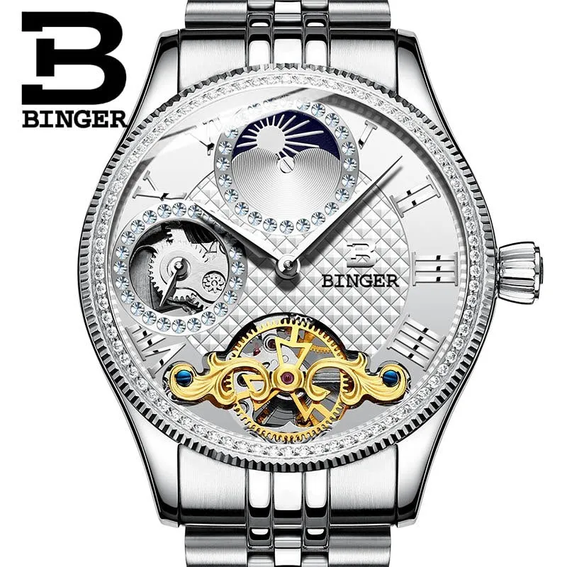 Binger Swiss Unique Mechanical Watch Men B 1175