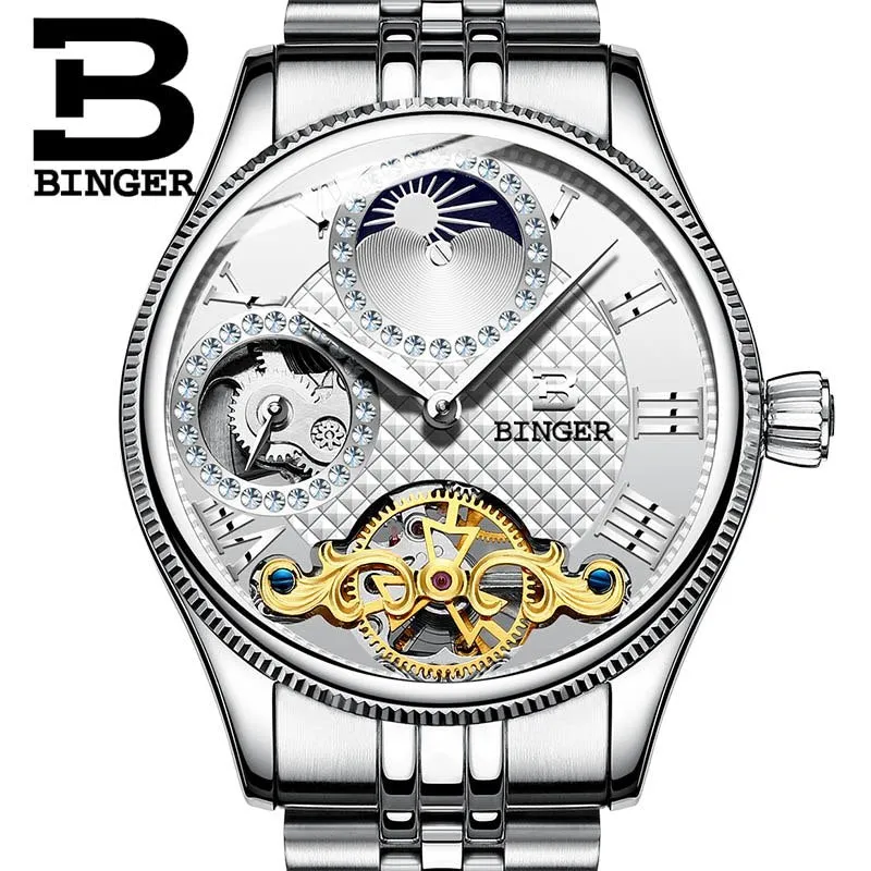 Binger Swiss Unique Mechanical Watch Men B 1175