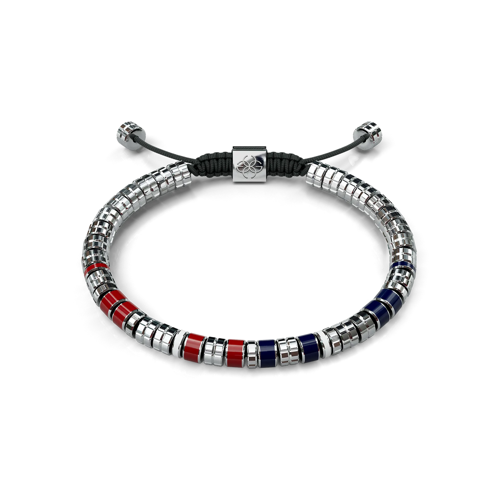 Bracelet / EV - Silver - Red & Blue