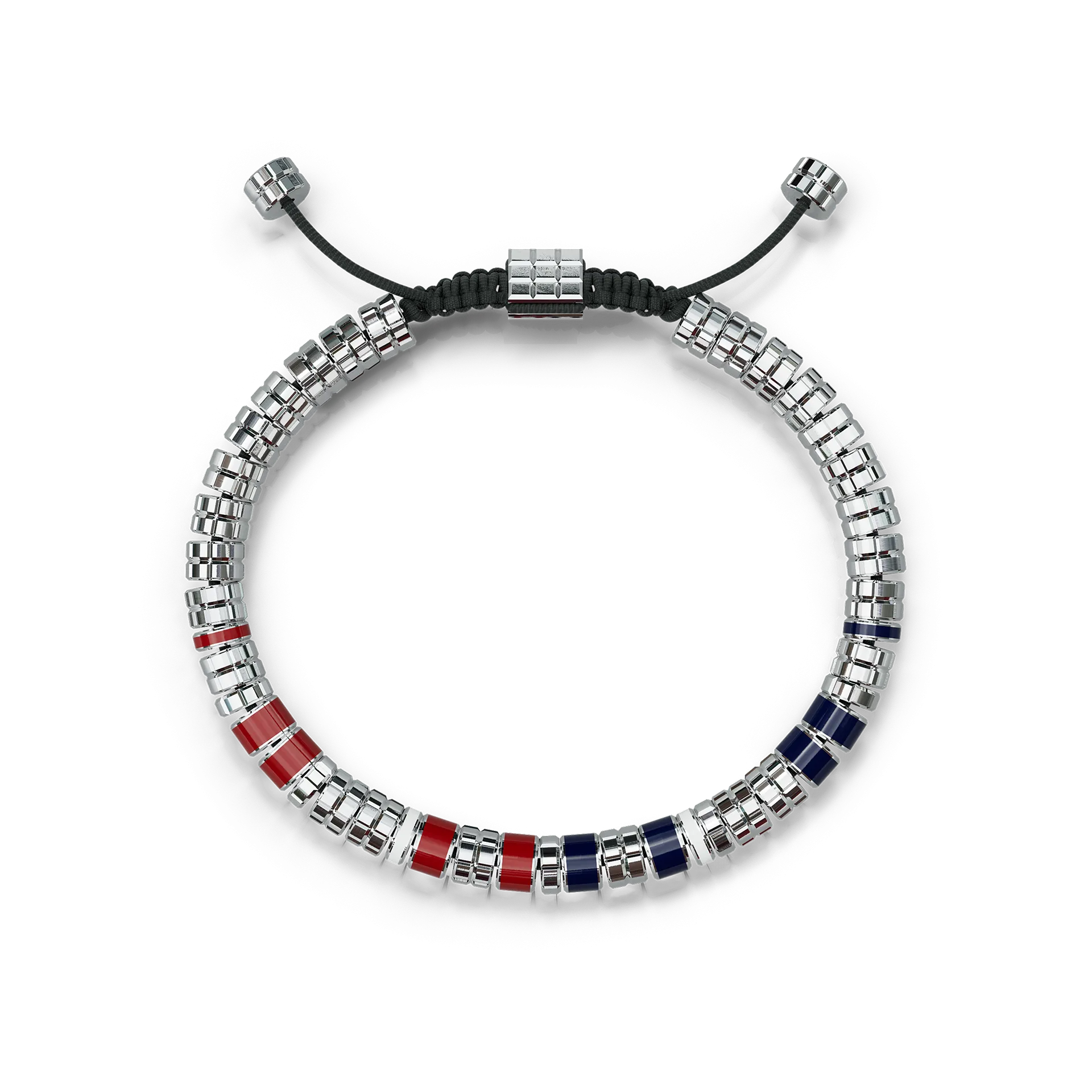 Bracelet / EV - Silver - Red & Blue