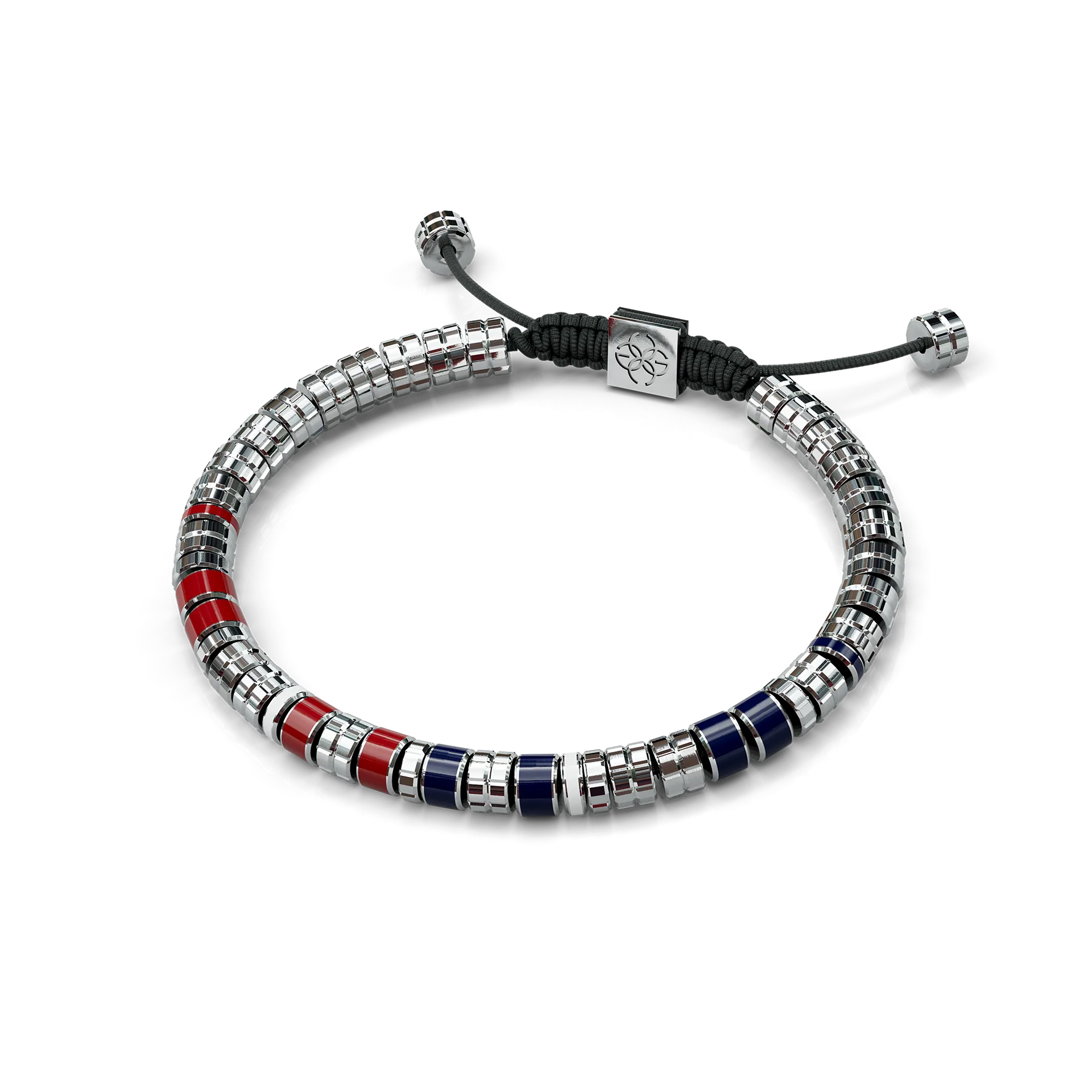 Bracelet / EV - Silver - Red & Blue