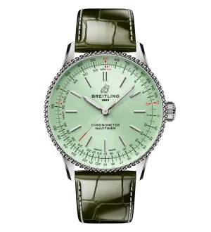 Breitling Navitimer Automatic 36 Watch with Green Leather Strap