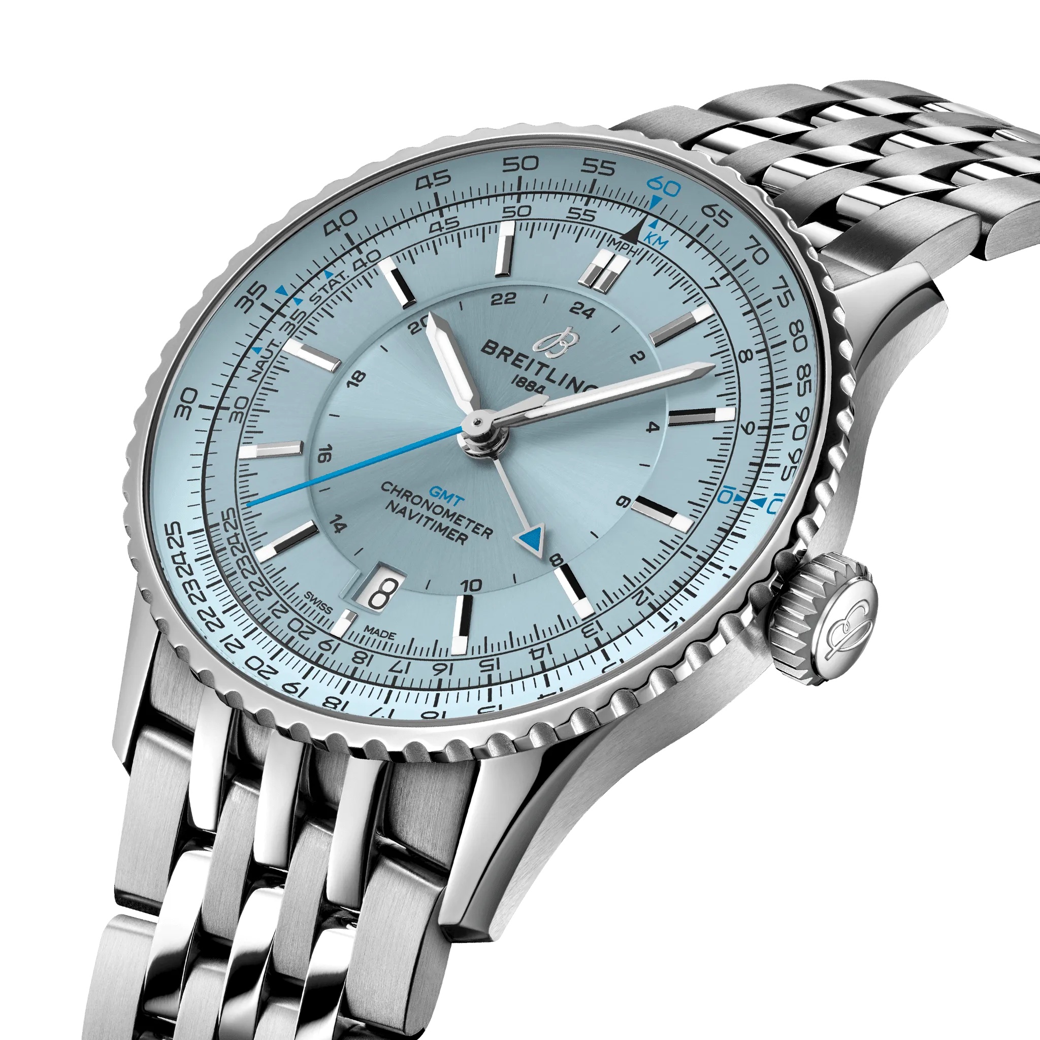 Breitling Navitimer Automatic GMT 41 Watch with Ice Blue Dial