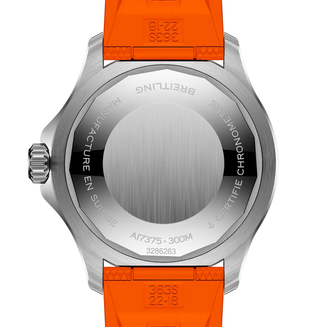 Breitling Superocean Automatic 42 Watch with Orange Rubber Strap