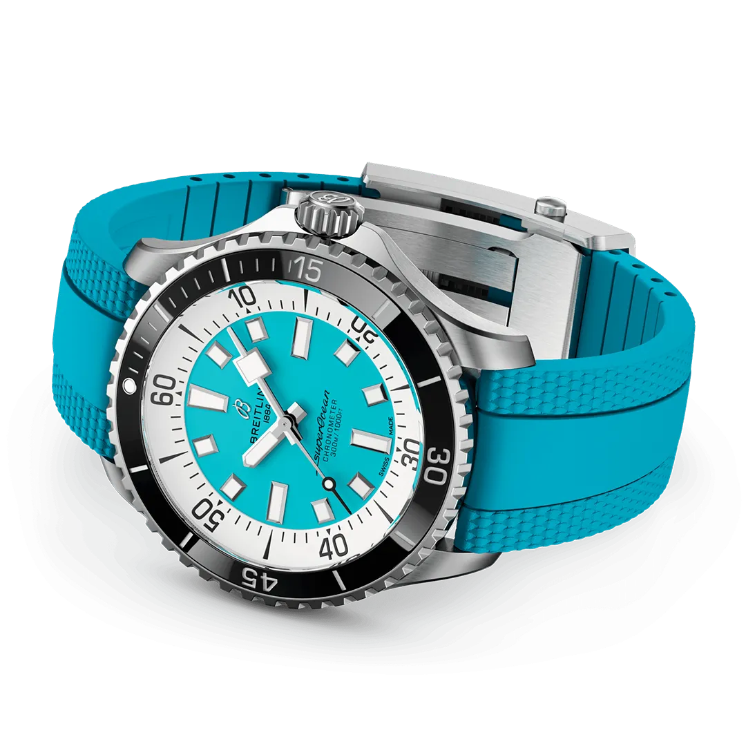 Breitling Superocean Automatic 44 Watch with Turquoise Dial