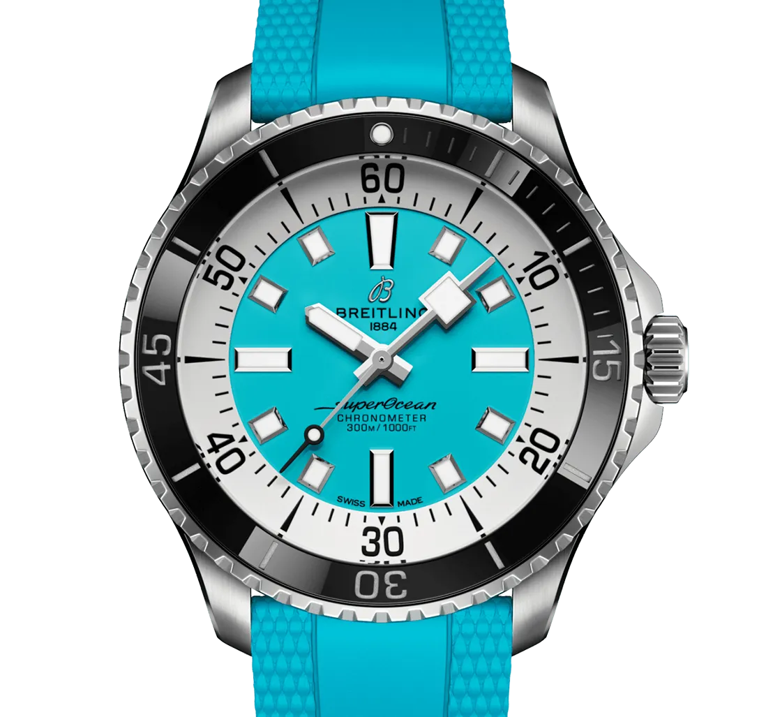 Breitling Superocean Automatic 44 Watch with Turquoise Dial