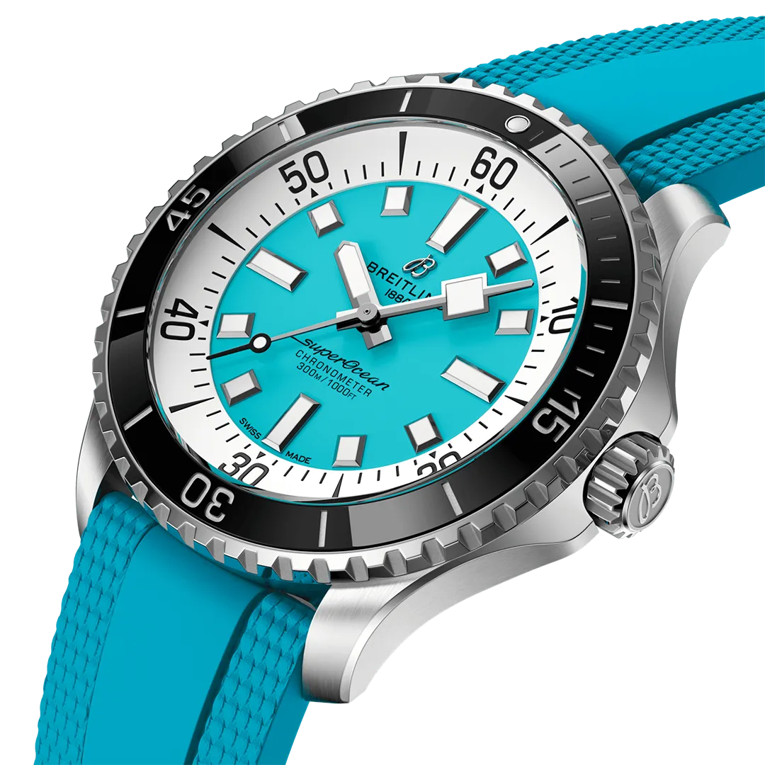 Breitling Superocean Automatic 44 Watch with Turquoise Dial