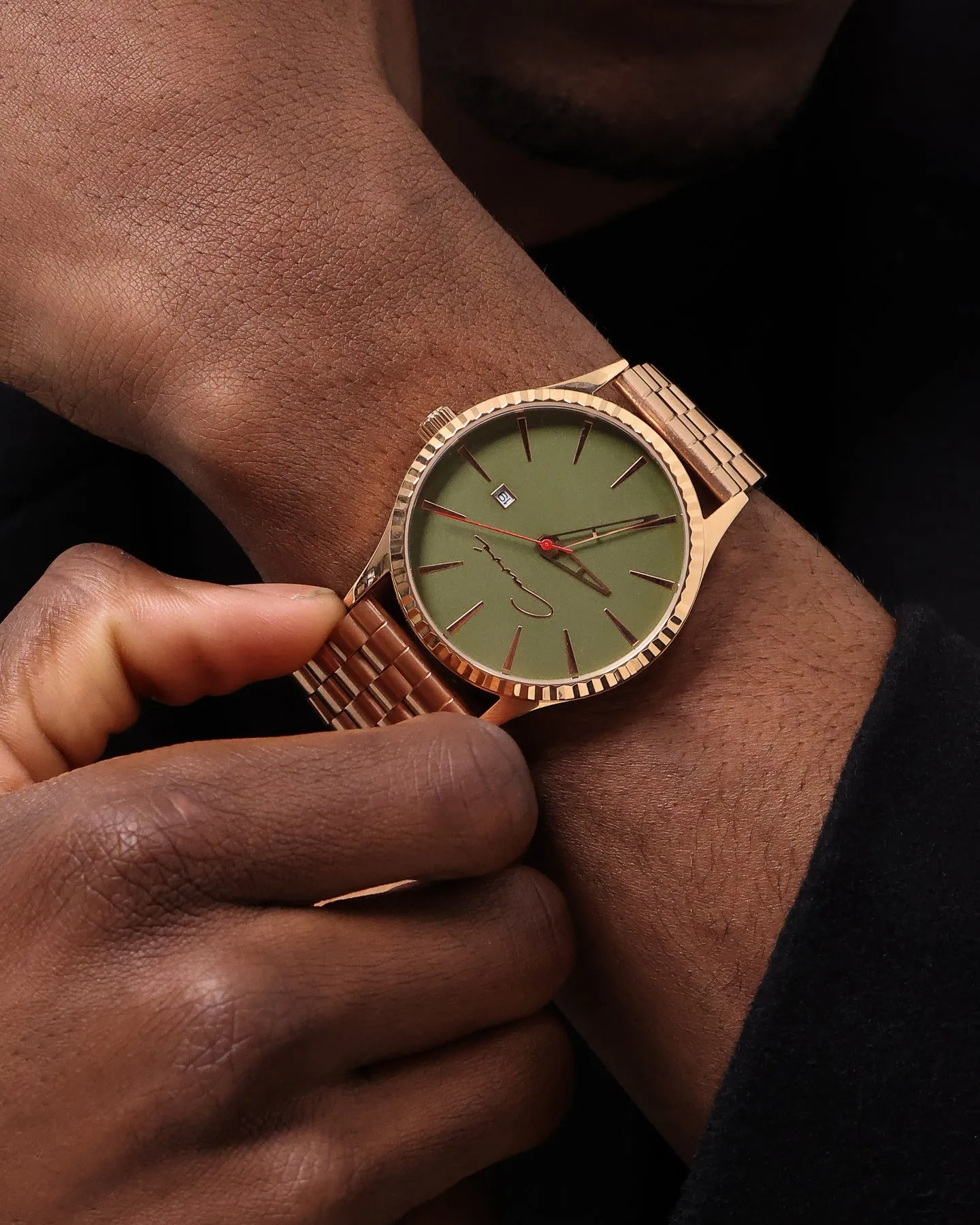 Carré Remy Watch Rose Gold/Green