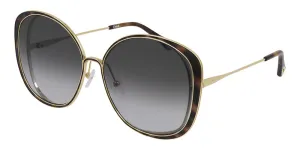 Chloe Gold Sunglasses with Gray Gradient lenses