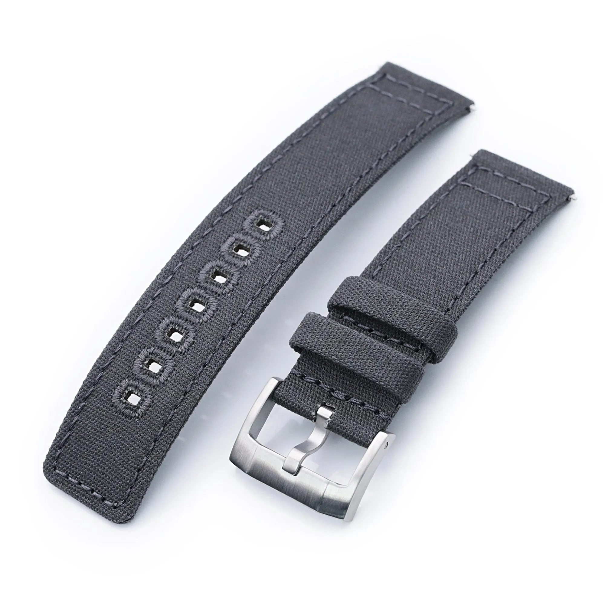 Dark Grey Quick Release Canvas Watch Strap