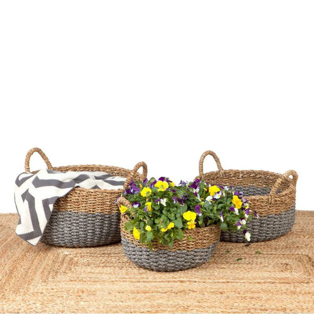 Dohar Small Round Seagrass Storage Basket