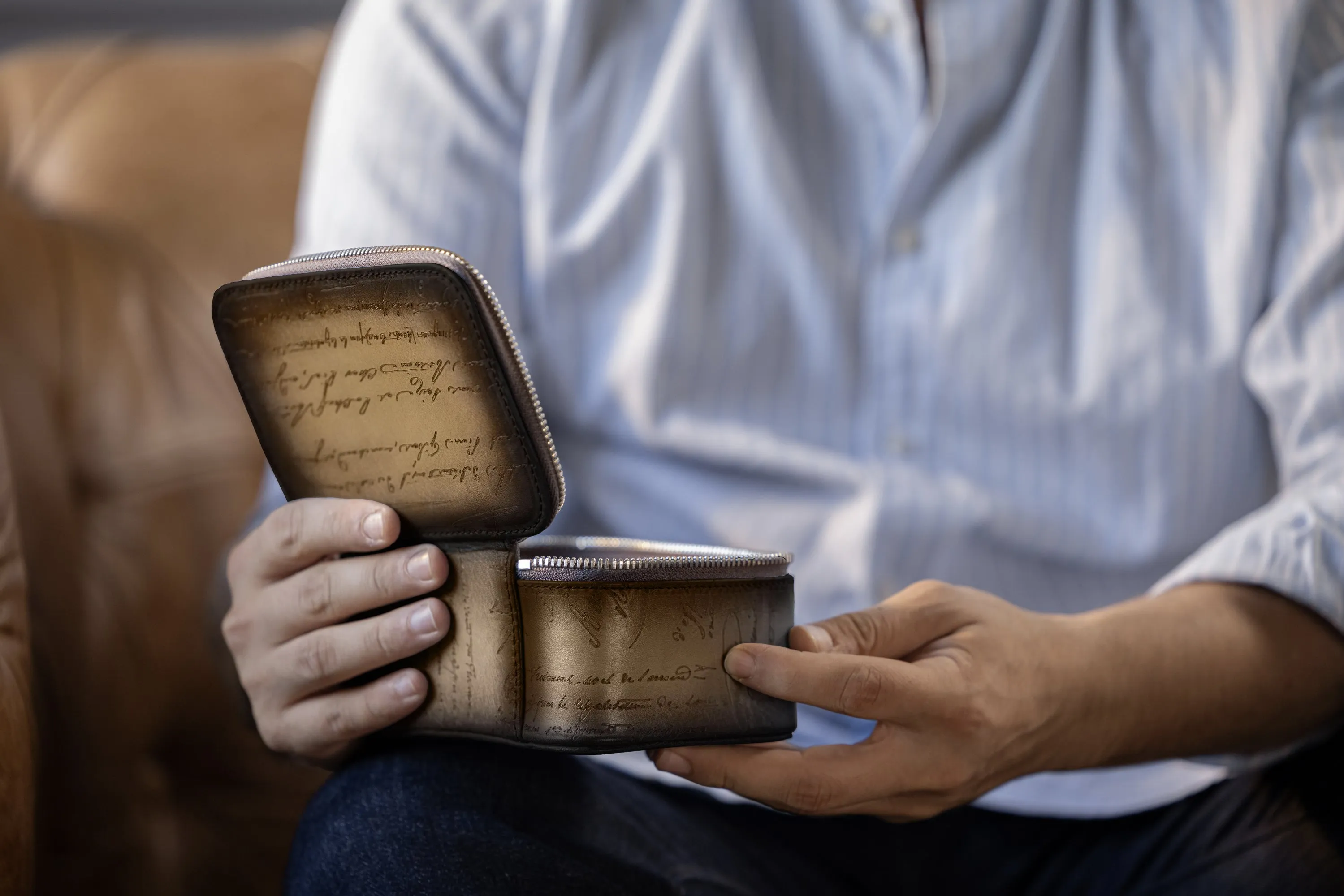 Ephesus Watch Case - Parchment Patina Java Brown For 2 Watches