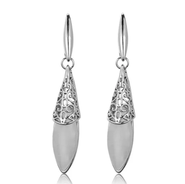 Fashion Green Main Color Drop Earrings female Silver Plated Crystal Long Earring For Women Rhinestone Drop Earrings brincos