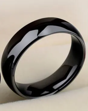 Fashion wide 3 mm , 6 mm black color ,wide 3 mm ,6mm white color Space ceramic ring simple tail ring of men and women