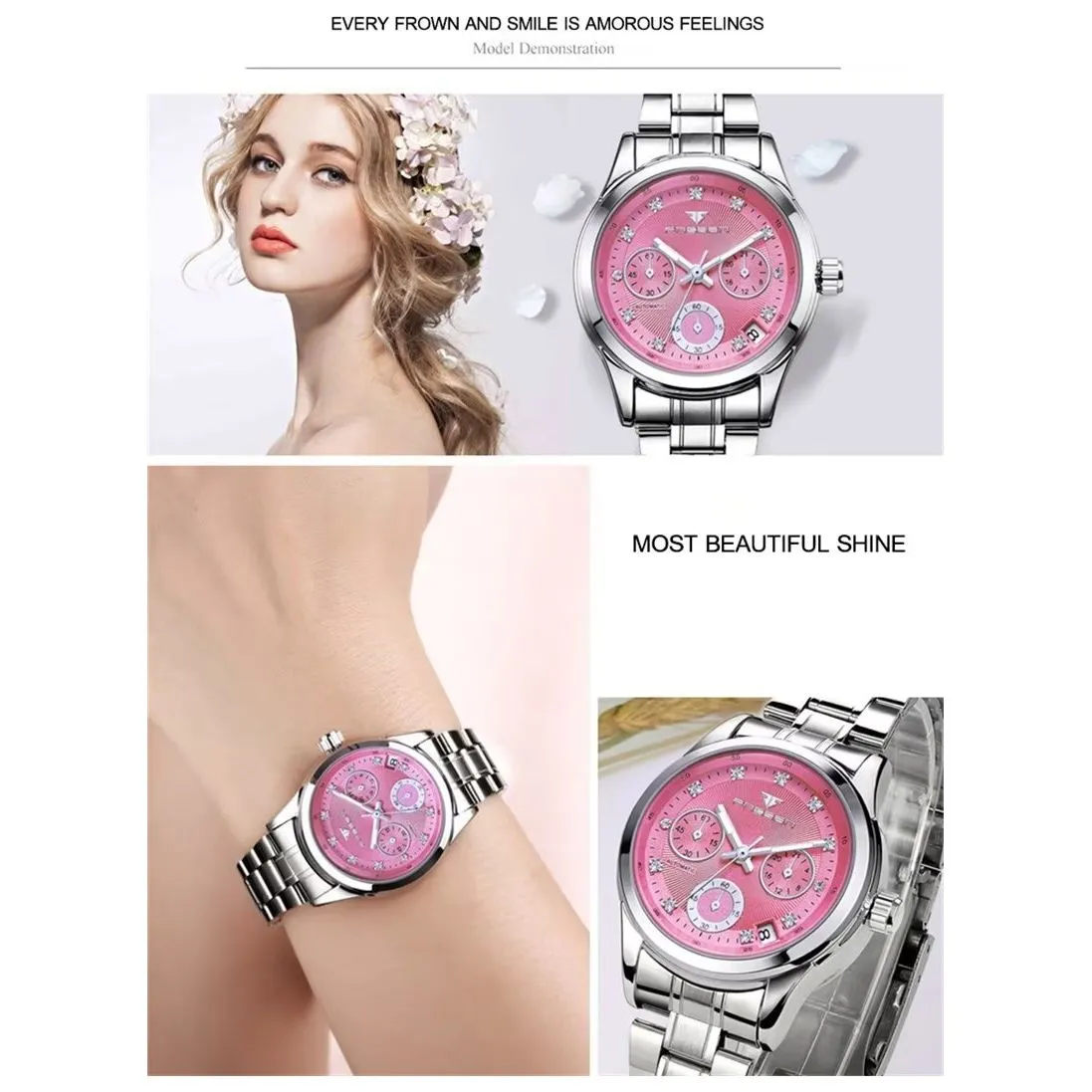 FemmeForce 48MM Dial Mechanical Silicone Watch