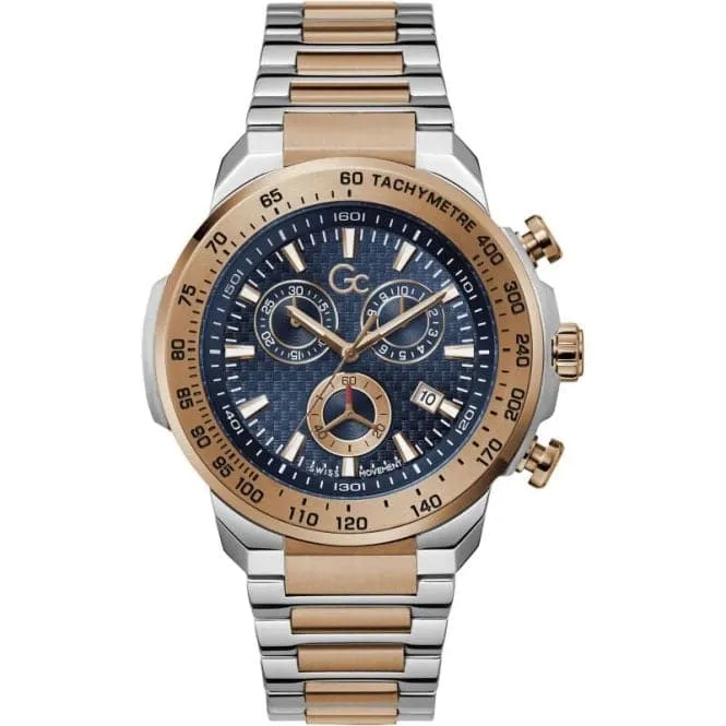 GC Gents First Class Silver & Rose Gold Watch Z35001G7MF