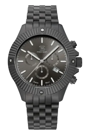 Gents Grey Steel Glock Watch with Grey Dial and Chronodial