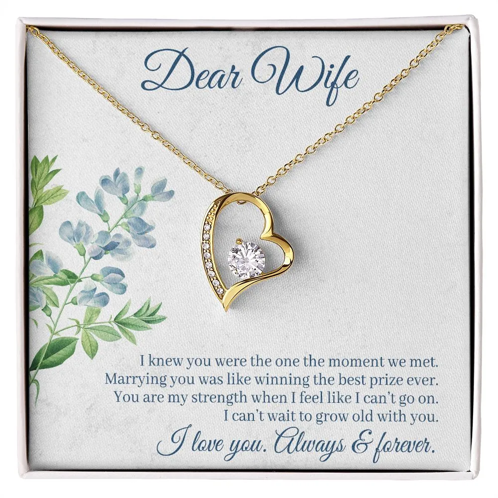 Gift for Wife Necklace gift Forever Love Heart Anniversary Christmas Birthday Gift