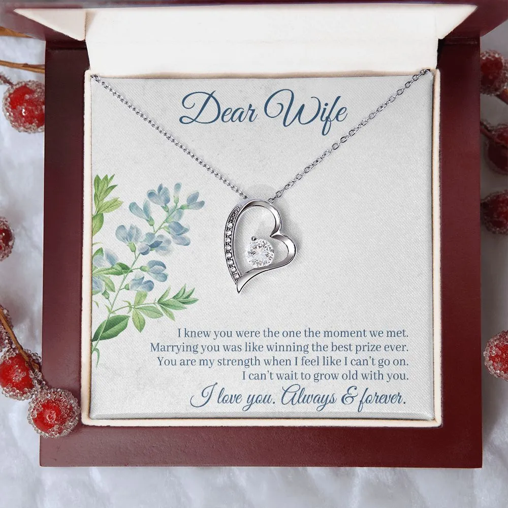 Gift for Wife Necklace gift Forever Love Heart Anniversary Christmas Birthday Gift