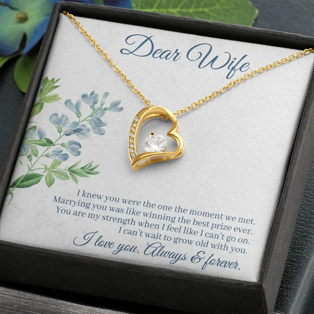 Gift for Wife Necklace gift Forever Love Heart Anniversary Christmas Birthday Gift