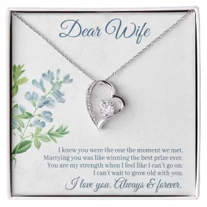 Gift for Wife Necklace gift Forever Love Heart Anniversary Christmas Birthday Gift