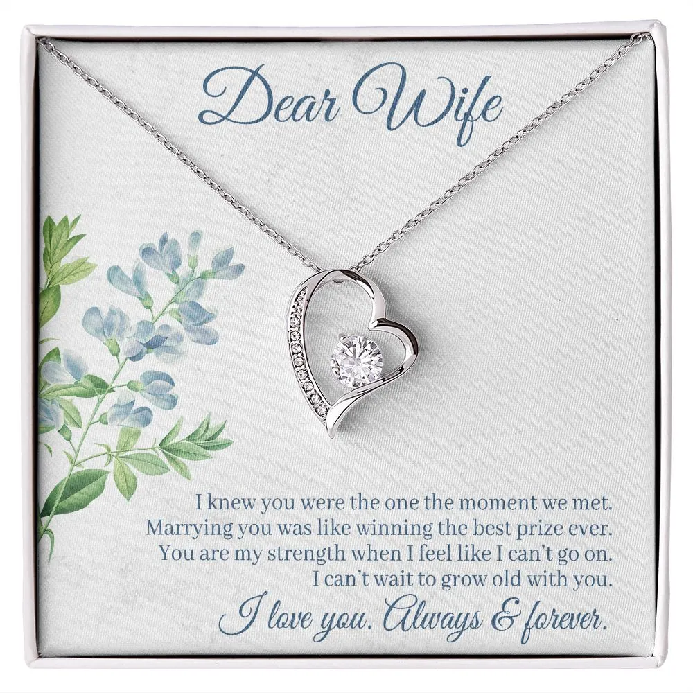 Gift for Wife Necklace gift Forever Love Heart Anniversary Christmas Birthday Gift