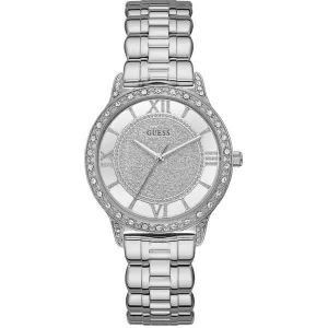 Guess Ethereal Silver Stainless Steel Silver Dial Quartz Watch for Ladies - W1013L1