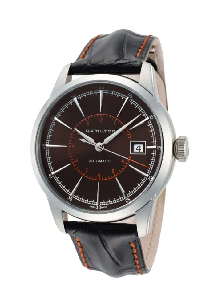 Hamilton American Classic Railroad Automatic Steel Black Dial Black Leather Strap Men’s Watch H40555731