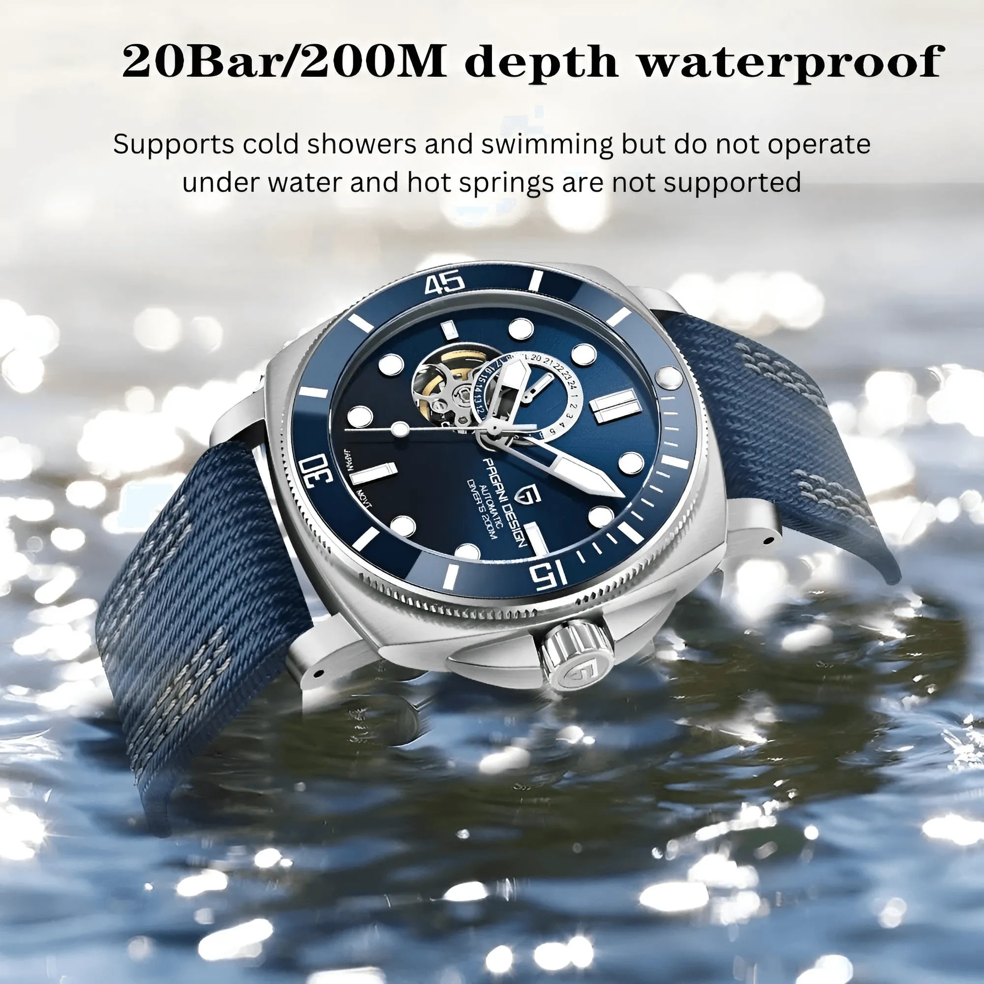 Homage to Panerai Submersible - Men's Sports Mechanical Watch Fashion Sapphire 200M Waterproof Automatic Timecode