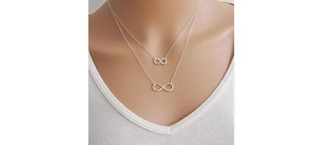 hot sale ! 2016 fashion women necklace Gold silver eight bar choker Necklace Simple Eight Infinity Symbol Necklace For Women