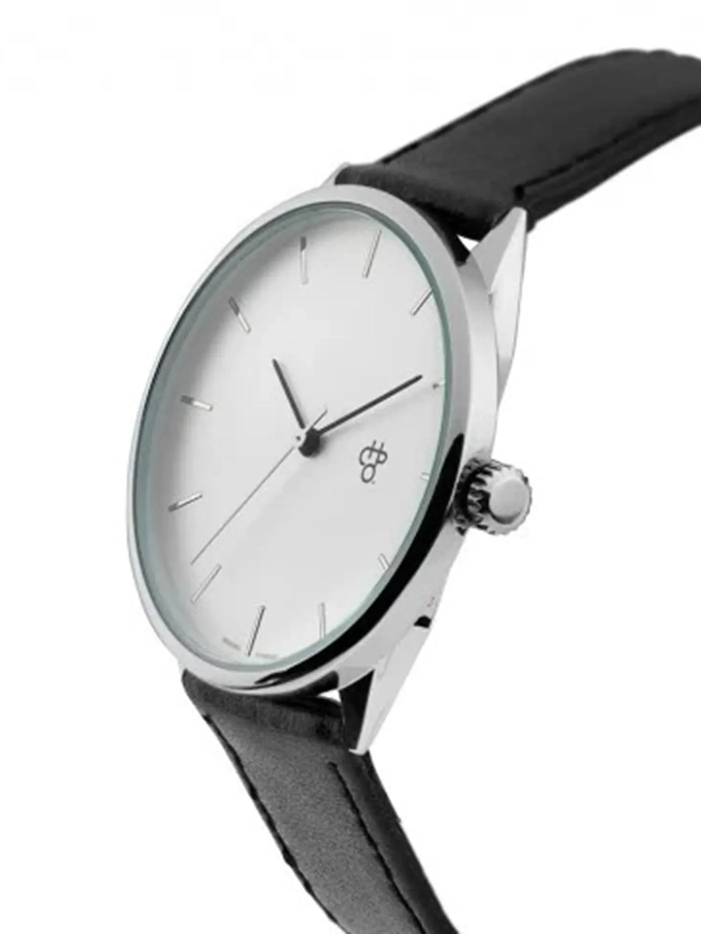 Khorshid Metal Matte Silver/Black Vegan Leather Watch