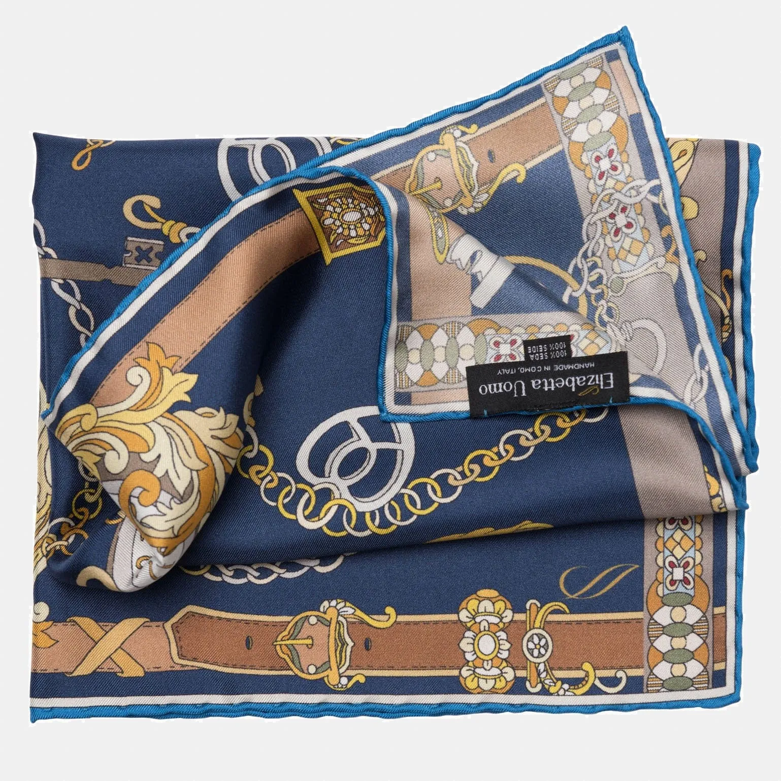 Like Clockwork - Silk Pocket Square - Navy