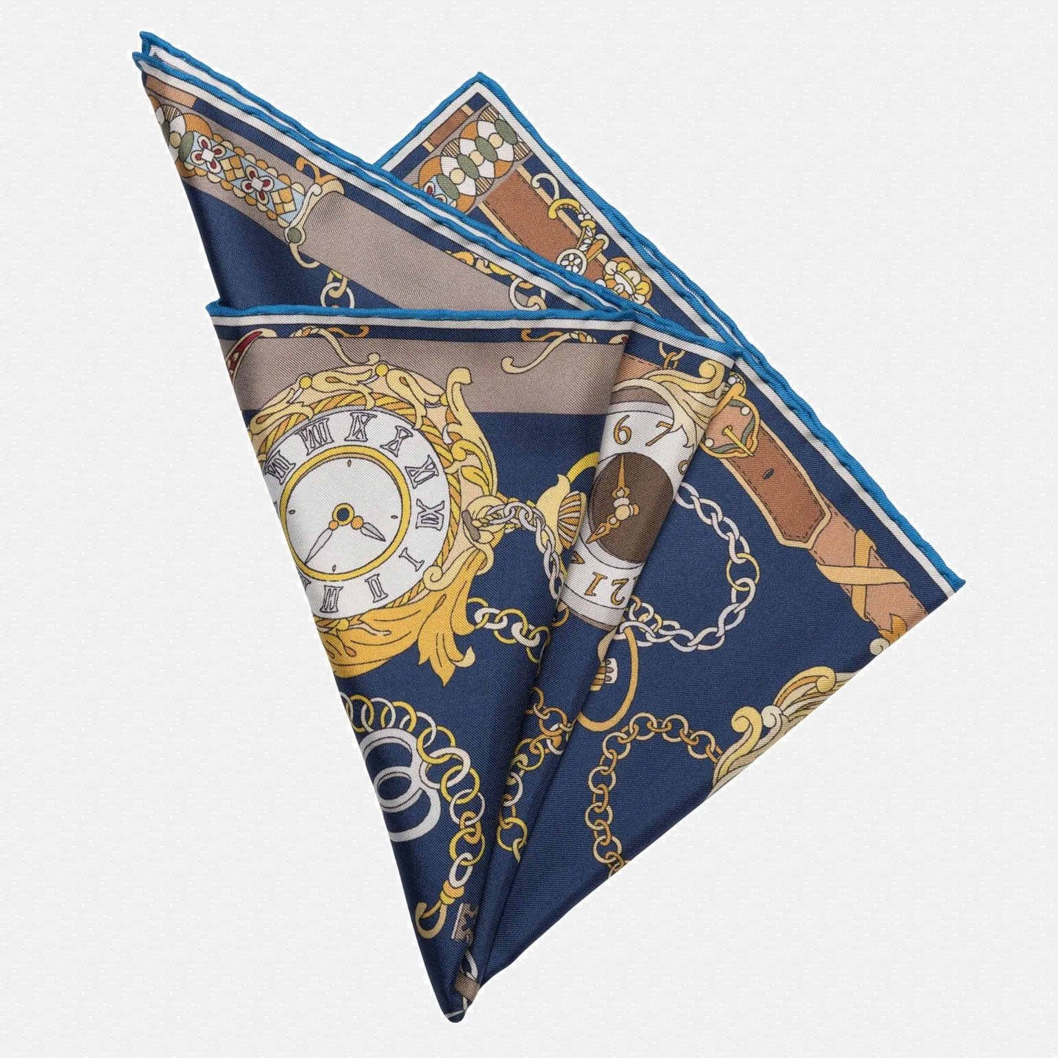 Like Clockwork - Silk Pocket Square - Navy