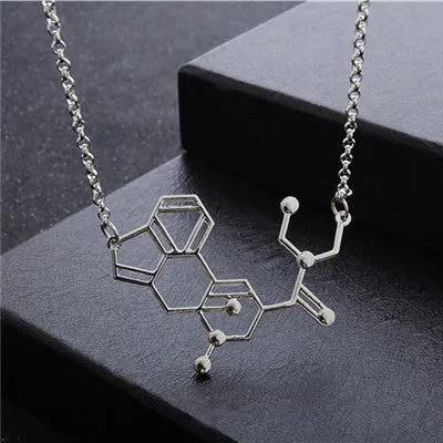 LSD aka acid Chemical Molecule Structure Pendant Necklace BFF Gift For Men & Women Black Gold Silver Wholesale