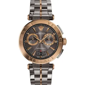 Luxury Men's Chronograph Watch with Stainless Steel Case and Iconic Logo dial