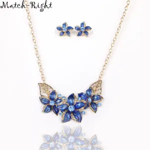 Match-Right Women Necklace Flower Statement Necklaces Pendants Trendy Jewelry Enamel Necklace Women Accessories  KK020