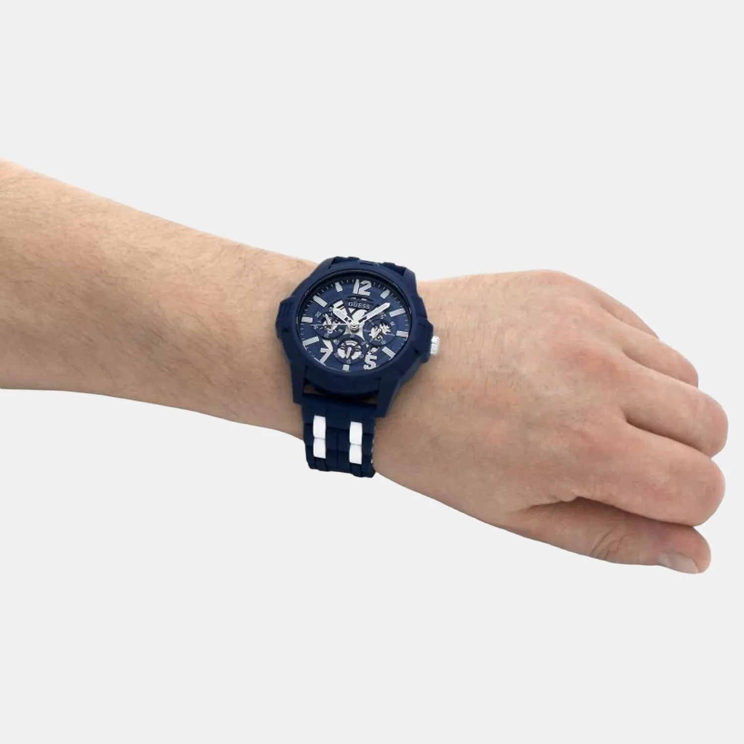 Men Blue Silicon Chronograph Watch GW0428G3