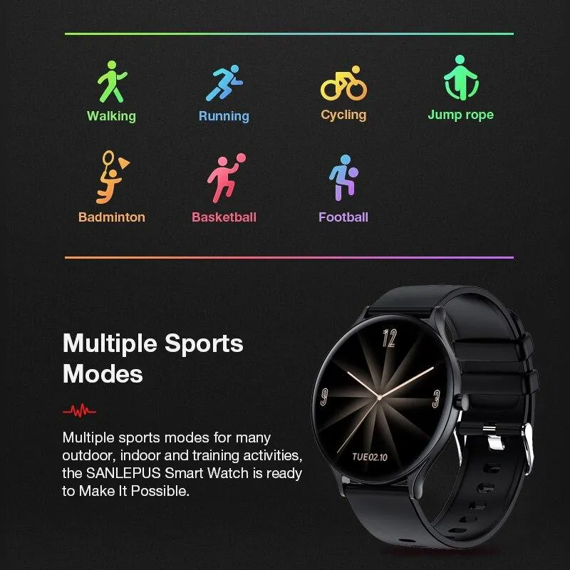 Men Waterproof Sport Full Touch Screen Social App Smart Watches